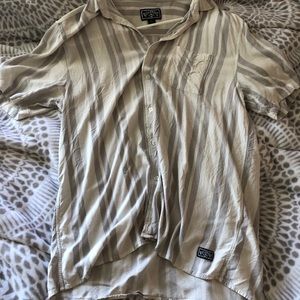 Billabong striped short sleeve button t-shirt